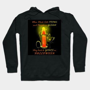 Curious Black Cat with Ghost Candle Hoodie